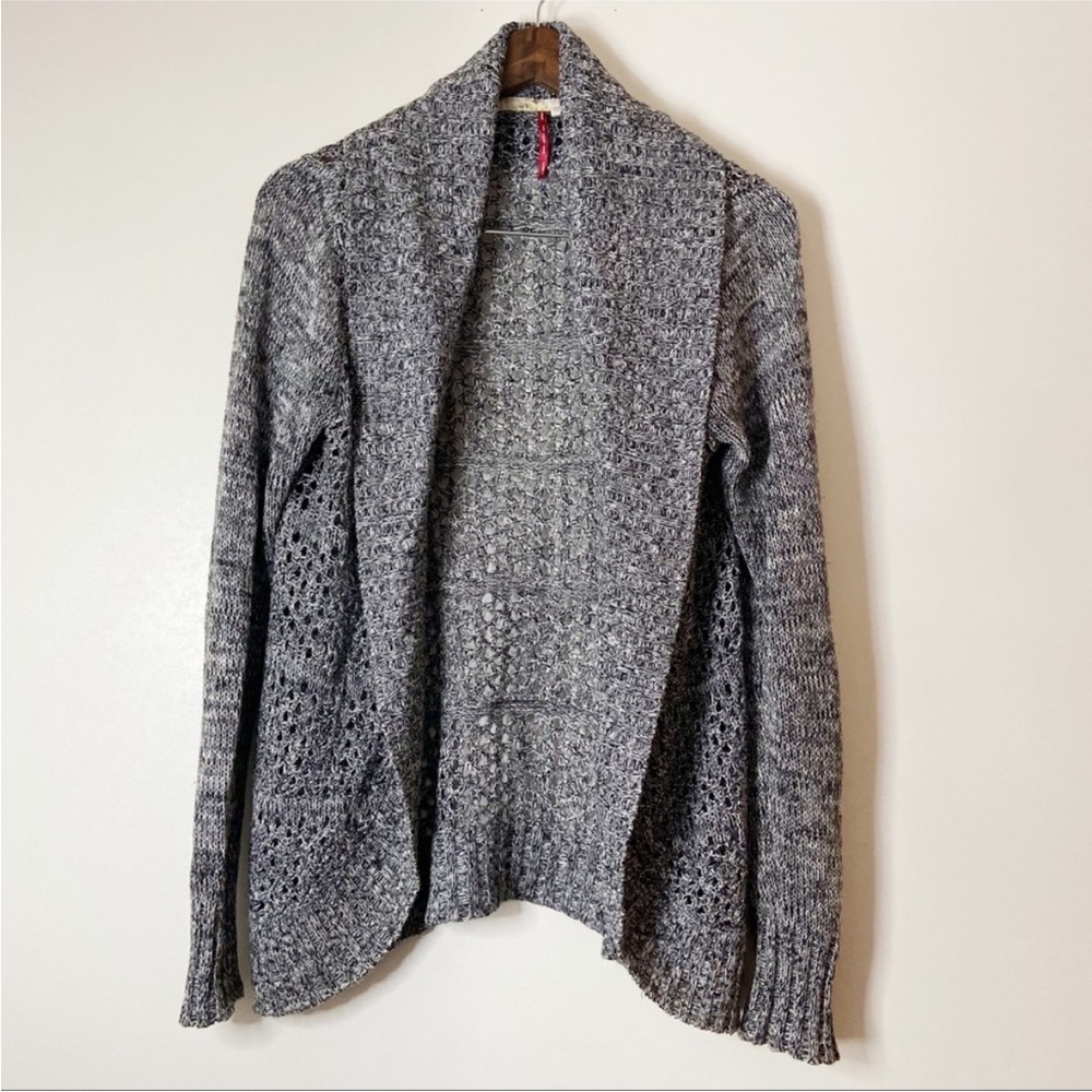 Element | Gray blue marled open Knit Women's cardigan Sweater